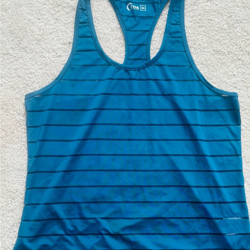 Zyiz Blue Striped Women's tank Top